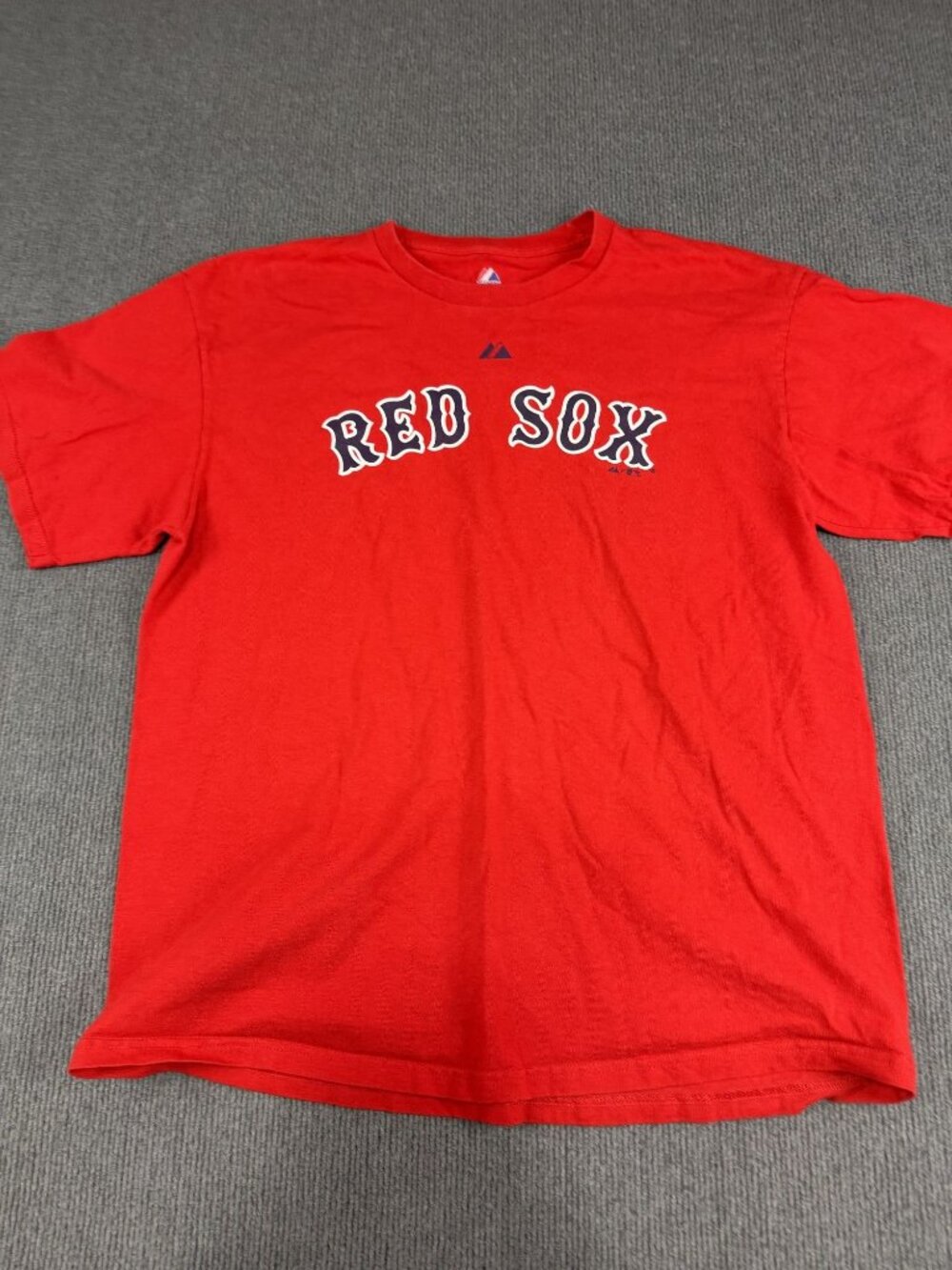 Majestic Men's MLB Boston Red Sox Red Short Sleeve Logo T-Shirt XL